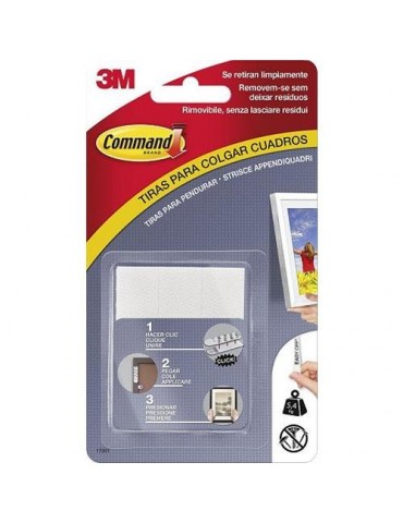 TIRAS COMMAND CUADROS MEDIANA BLANCAS 17201-4PK