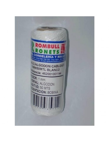 HILO ALGODON PARA ALIMENTOS 1 MM. BCO.50 M.