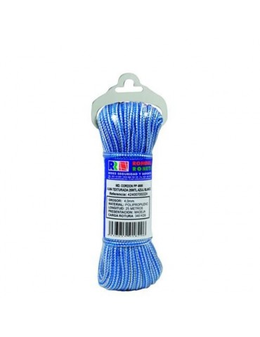 CORDON PP. ALMA TEXTURA 4 MM. VERDE/BLC.25 M.