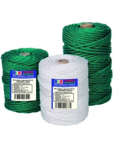 CUERDA CABLEADA PO. 4 CABOS 6 MM. BCO.100 M.