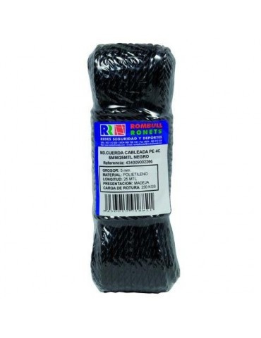 CUERDA CABLEADA PE. 4 CABOS 5 MM. VERDE 20 M.