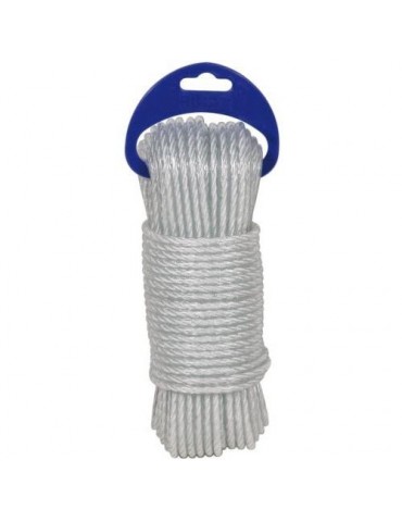 CUERDA CABLE PLASTICO PE. 4 CABOS 5 MM.BLANCO 25M.