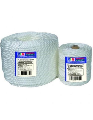 CUERDA CABLEADA PP. 4 CABOS 6 MM. BCO.200 M.