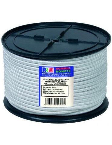 CUERDA ELASTICA POLIESTER 6 MM. BLANCA 200 M.