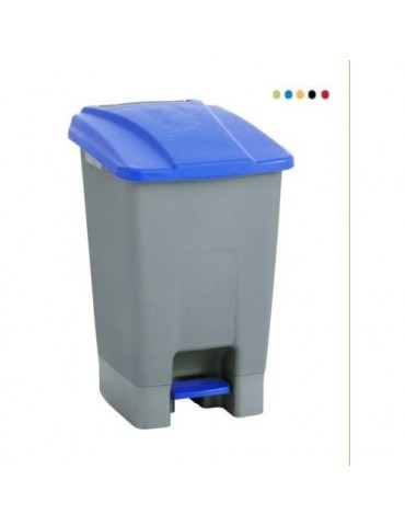 PAPELERA CON PEDAL Y RUEDAS 70L. AMARILLO 4309