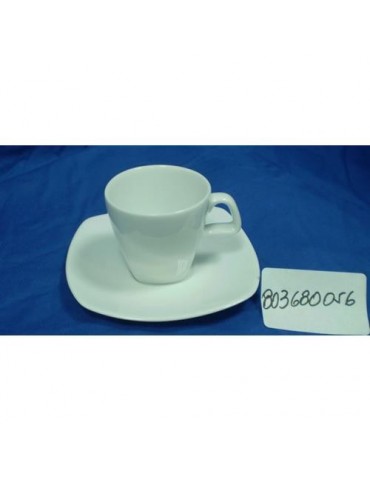 JUEGO 6 TAZAS CAFE PORCELANA BCA. LOTTO CUADRADA
