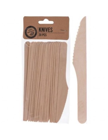 SET 20 CUCHILLOS MADERA 16CM