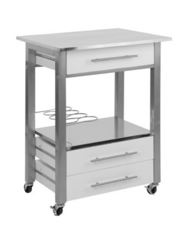 CARRO COCINA BLANCO 3 CAJONES+BOTELLERO 784400050