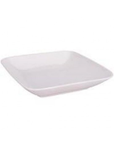 PLATO CUADRADO HONDO PORCELANA BLANCO 21CM