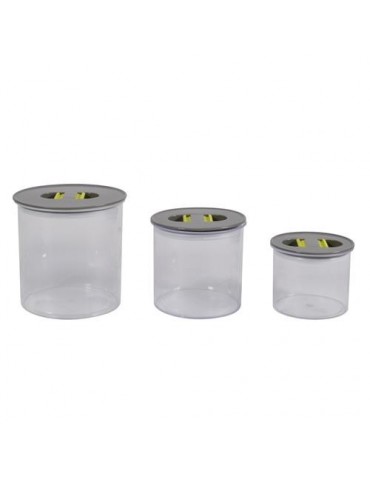 JUEGO 3 BOTES HERMETICOS GRIS/LIMA 050015