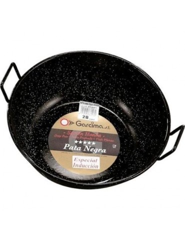 SARTEN HONDA CON ASAS ESMALTADA PATA NEGRA 28CM.