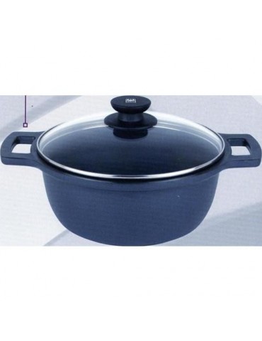 CACEROLA ALTA AL. FUNDIDO CON TAPA CRIS 24 CM.