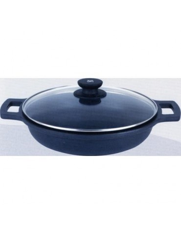 CACEROLA BAJA AL. FUNDIDO CON TAPA CRIS 30 CM.