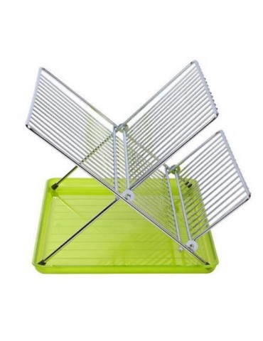 ESCURREPLATOS CROMADO PLEGABLE VERDE