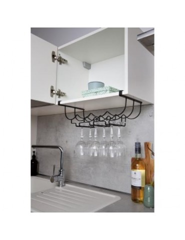 COLGADOR BOTELLAS Y COPAS KLEA NEGRO 53259