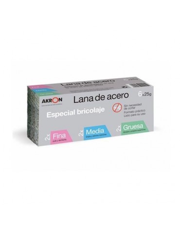 BOBINA LANA ACERO SUR.FINA-MEDIANO-GRUESA 6X25 GR.