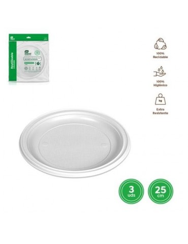 PLATO LLANO REDONDO PIZZA BLANCO 28CM.(PACK-3UD)
