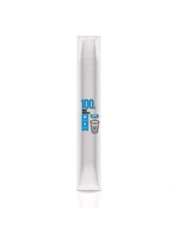 VASO PLASTICO TRANSPARENTE 220CC (PACK-100) 5200