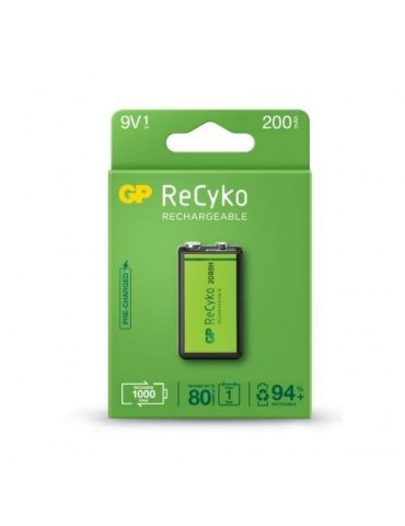 PILA RECARGABLE PRECARGADA RECYKO 6LR61 9V