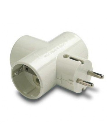 ADAPTADOR TRIPLE TOMA TIERRA CERAMICA 1303