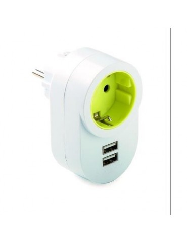 ADAPTADOR TT. LATERAL 16 AH. 250 V. 2 USB 1308
