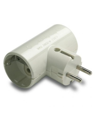 ADAPTADOR DOBLE TOMA TIERRA CERAMICO 1302 BLISTER
