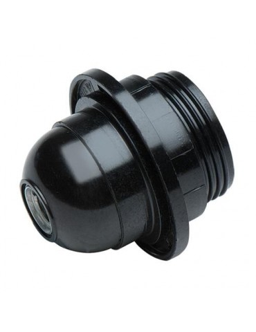 PORTALAMPARAS ROSCA+ARANDELA E27 NEGRO 166