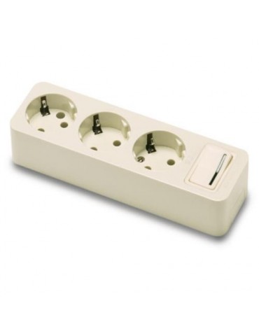 BASE 3 TOMAS/TT. SIN CABLE CON INTERRUPTOR 2523