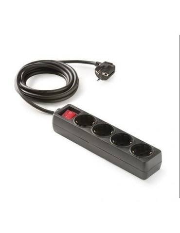 BASE 4 TOMAS TT C/INTERRUPTOR CABLE 1.5M. NEGRO