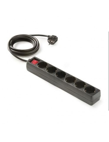 BASE 6 TOMAS TT C/INTERRUPTOR CABLE 1.5M. NEGRO
