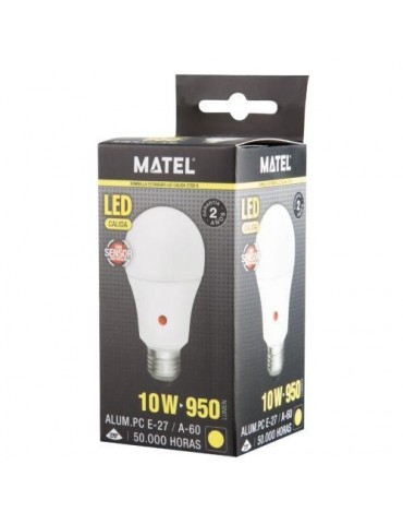 BOMBILLA LED ESTANDAR SENSOR MOVIMIENTO 10W CALIDA