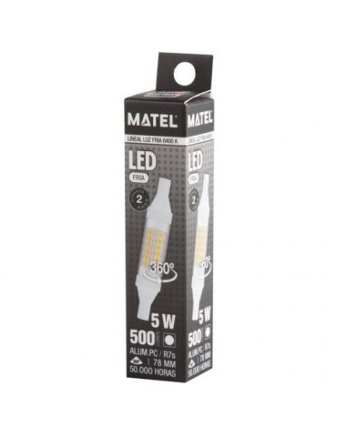 BOMBILLA LED LINEAL 78MM R7S 5 WATIOS 360º FRIA