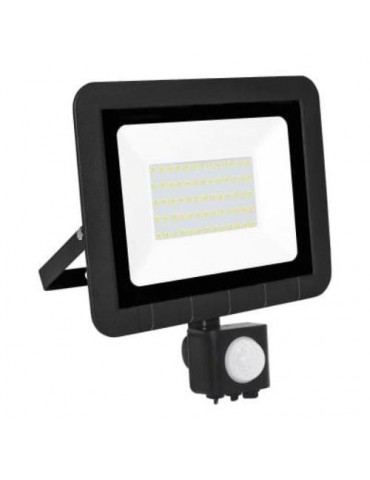PROYECTOR LED SENSOR PLANO NEGRO 50W.F