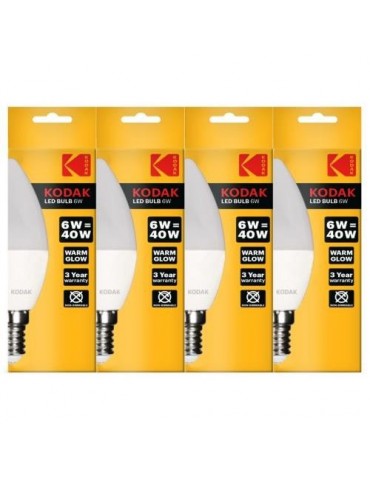 BOMBILLA LED VELA C37 E14 6W. CALIDO