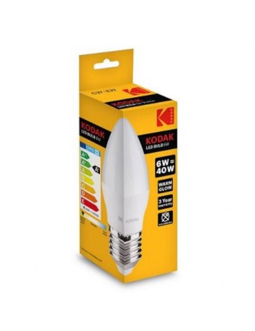BOMBILLA LED VELA C37 E27 6W CALIDA KODAK