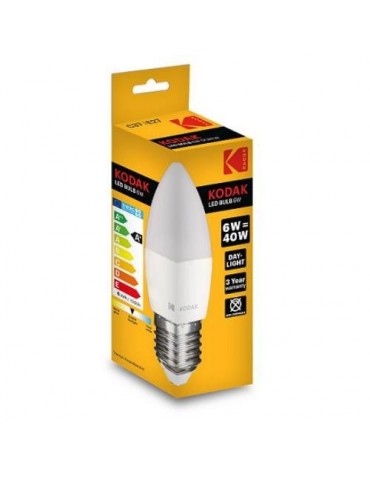 BOMBILLA LED VELA C37 E27 6W CALIDA