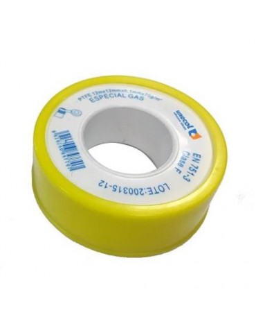 CINTA PTFE USO GAS, ROLLO 12 M X 12 MM X 0,1 MM. 0