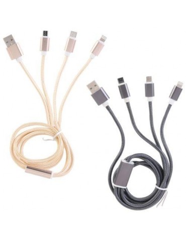 CABLE USB 3 EN 1 MICRO USB-T C HT1980 COLOR SURTID