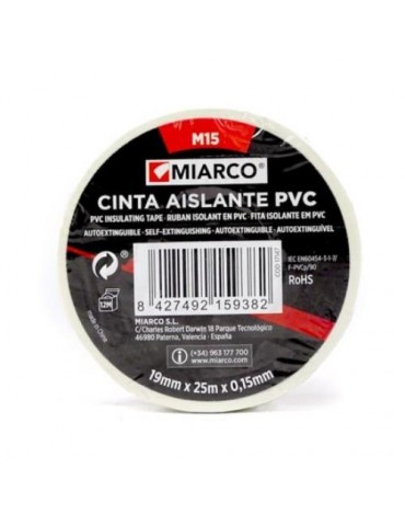 CINTA AISLANTE PVC M15 19X25 BLANCO 17147