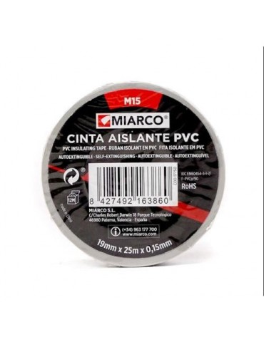CINTA AISLANTE PVC M15 19X25 GRIS 17750