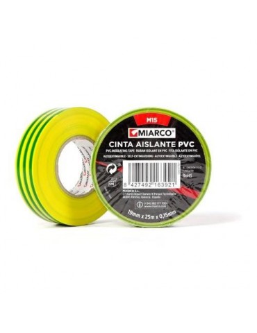 CINTA PVC MIARCO TOMA TIERRA M15 19MMX25M 17757
