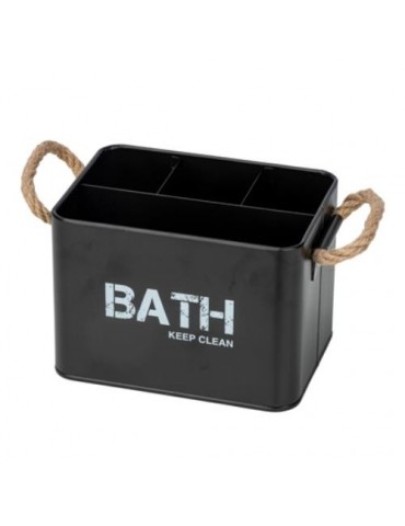 CESTA DE BAÑO CON COMPARTIMENTOS GARA NEGRO 24328