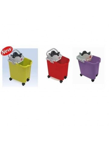 CUBO C/RUEDAS+ESCURRIDOR AUTOM. 14 L.33611 LILA