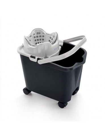 CUBO C/RUEDAS+ESCURRIDOR AUTOM. 14 L. GRIS 33612