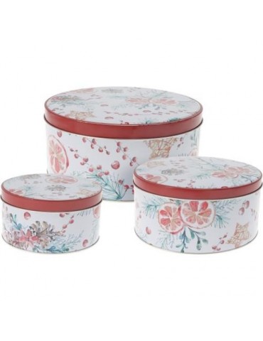 SET 3 CAJAS ORDENACION METALICAS DECORADAS