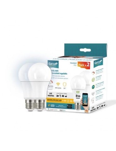 BOMBILLA INTELIGENTE WIFI E27 9W 810LM (PACK-2)