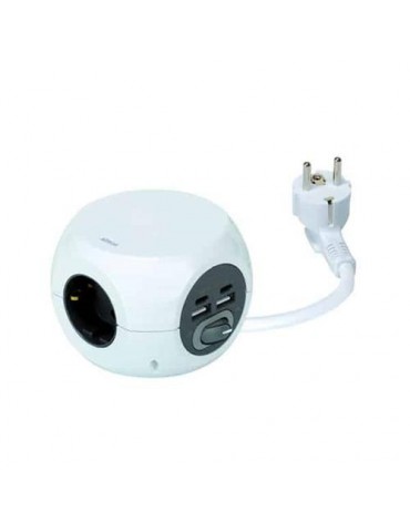 BASE MULTIPLE COMBIBALL- 3 TOMAS+2 USB A+2 USB C