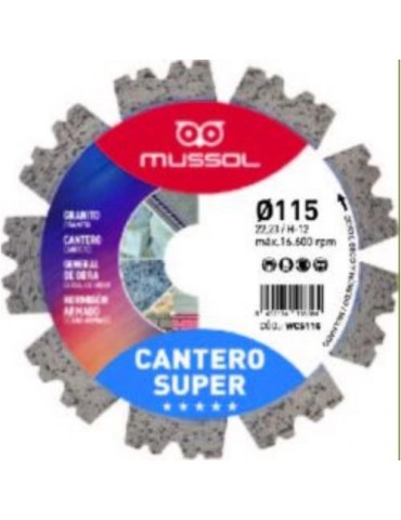 DISCO DIAMANTE CANTERO SUPER 115MM EJE 22,2 MM