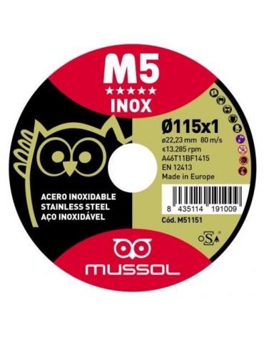 DISCO M5 CORTE EXTRAFINO INOX T41 115X1 22.23
