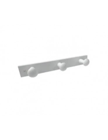 COLGADOR MADERA DE PINO 3 POMOS BLANCO